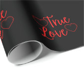 Papier Cadeau True Love Red Valentine's (Coin rond)