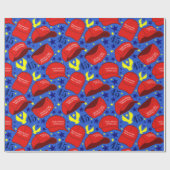 Papier Cadeau Trump 2020 Casquette Motif - Bleu - (Plat)