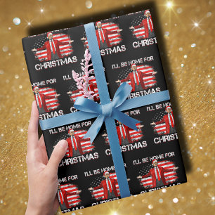 Papier Cadeau Trump 2024 Je serai à la maison pour Noël