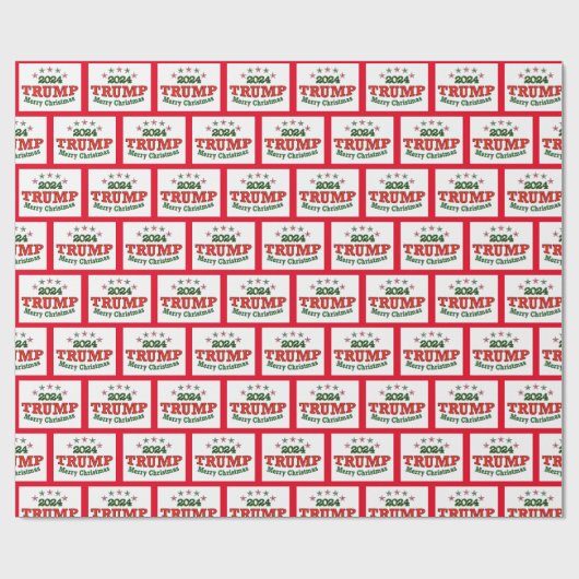 Papier Cadeau Trump 2024 Joyeux Noël (Plat)