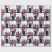 Papier Cadeau Trump 2024 Trump et drapeaux (Plat)