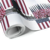 Papier Cadeau Trump 2024 Trump et drapeaux (Coin rond)