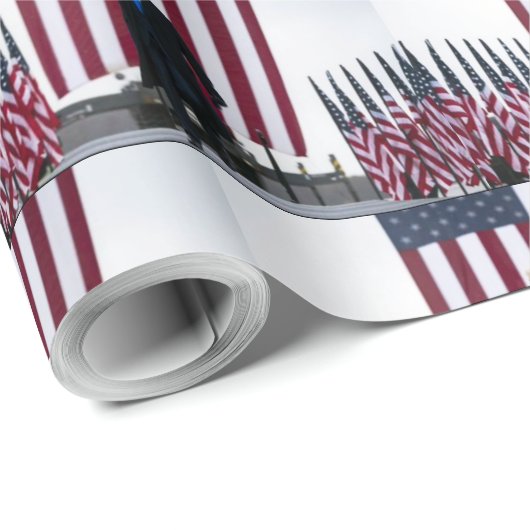 Papier Cadeau Trump 2024 Trump et drapeaux (Coin rond)