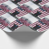 Papier Cadeau Trump 2024 Trump et drapeaux (Coin)