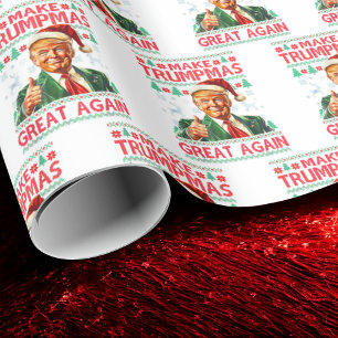 Papier Cadeau Trump Chapeau de Père Noël Trump Faire Noël Gran