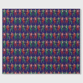 Papier Cadeau Trump Danse | Trump Santa Hat danse Noël (Plat)