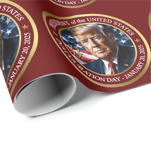 Papier Cadeau Trump - Inauguration - Papier à enveloppe collecti (Coin rond)
