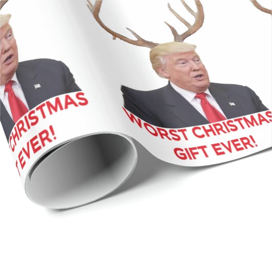 Papier Cadeau Trump, le pire cadeau de Noël jamais fait ! (Coin rond)