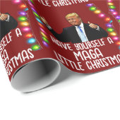 Papier Cadeau TRUMP MAGA PETIT NOËL 2024 Papier d'enveloppement (Coin rond)