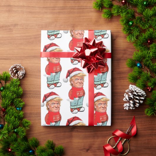 Papier Cadeau Trump n'est qu'un gars chanceux Noël drôle Père No (Cadeau de vacances)