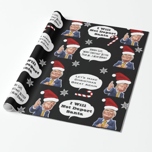 Papier Cadeau Trump Noël drôle (Déroulé)
