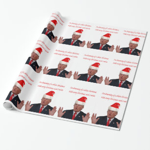 Papier Cadeau Trump, rêve d'un Noël blanc