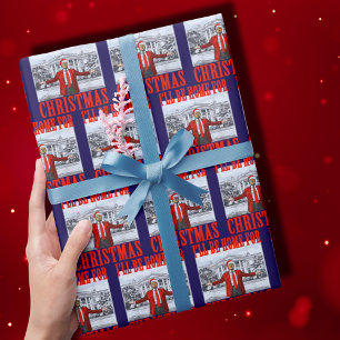 Papier Cadeau Trump Santa Hat Je serai à la maison pour Noël b