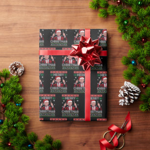 Papier Cadeau Trump Santa Hat Joyeux Noël Doux moche