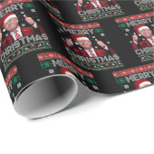 Papier Cadeau Trump Santa Hat Joyeux Noël Doux moche (Coin rond)