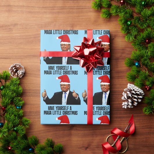 PAPIER CADEAU TRUMP SANTA HAT, MAGA PETITES NOËL (Cadeau de vacances)