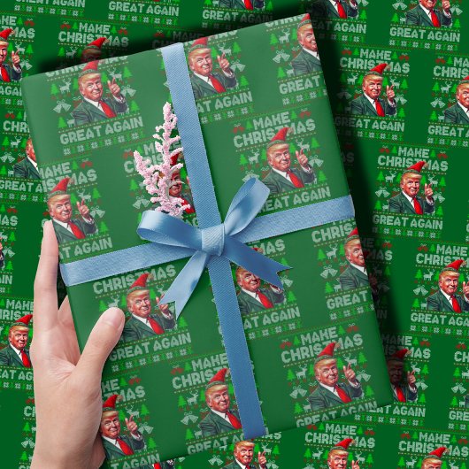 Papier Cadeau Trump Santa Hat Rendre Noël plus vert