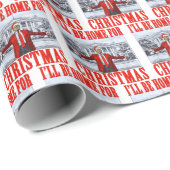 Papier Cadeau Trump Santa Hat | Trump Je serai à la maison pour  (Coin rond)