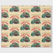 Papier Cadeau Trump Train Arrivée à Noël en ville MAGA (Plat)