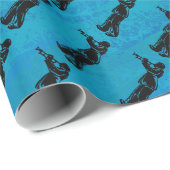 Papier Cadeau Trumpet bleu New York Boogie Nuits (Coin rond)