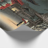 Papier Cadeau Tsuchiya Koitsu - Neige au temple de Nezu (Coin)