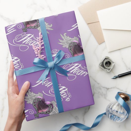 Papier Cadeau Tu As Mon Coeur Rose (Cadeaux)