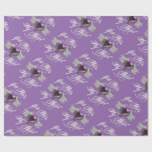 Papier Cadeau Tu As Mon Coeur Rose (Plat)