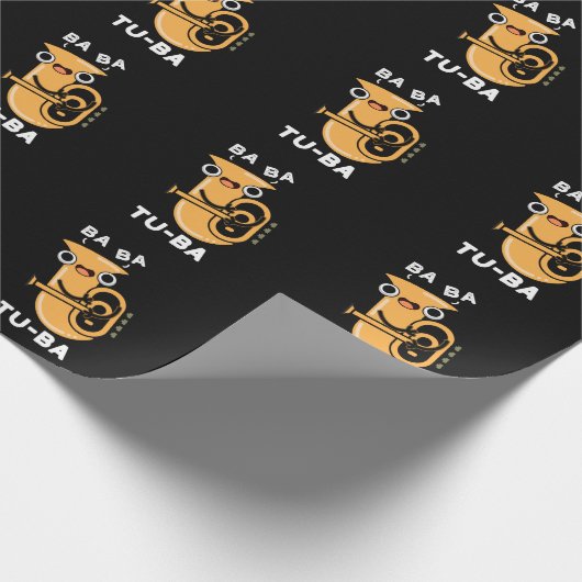 Papier Cadeau Tu-ba Funny Tuba Puns Dark BG (Coin)