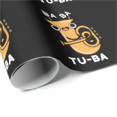 Papier Cadeau Tu-ba Funny Tuba Puns Dark BG (Coin rond)