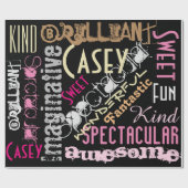 Papier Cadeau Tu es génial ! Nom Words Fun Cadeau Envelopper (Plat)