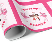 Papier Cadeau Tu es ma Saint Valentin (Coin rond)