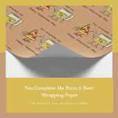 Papier Cadeau Tu Me Complètes Papier Emballage Pizza & Bière