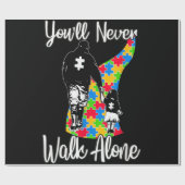 Papier Cadeau Tu ne marcheras jamais seul père fille autisme (Plat)