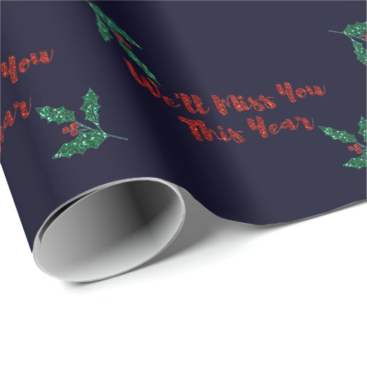 Papier Cadeau Tu vas nous manquer Noël social (Coin rond)