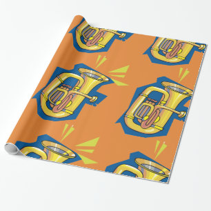 Papier Cadeau Tuba Instrument à Vent Musique Éclatante Groupe