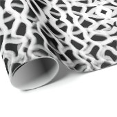 Papier Cadeau Tubulage Blanc Sur Noir (Coin rond)