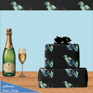 Papier Cadeau Tui & Kowhai Fleurs Paua Seashell Inlay