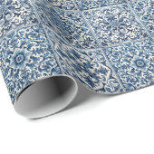 Papier Cadeau Tuile bleue portugaise (Coin rond)