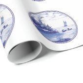 Papier Cadeau Tuile bleue traditionnelle néerlandaise (Coin rond)