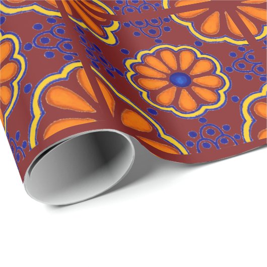 Papier Cadeau Tuile de Talavera (Coin rond)