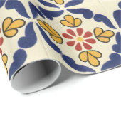Papier Cadeau Tuile de Talavera de Mexicain (Coin rond)