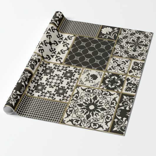 Papier Cadeau Tuile en patchwork sans couture avec Islam, arabe, (Déroulé)