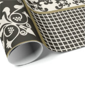 Papier Cadeau Tuile en patchwork sans couture avec Islam, arabe, (Coin rond)