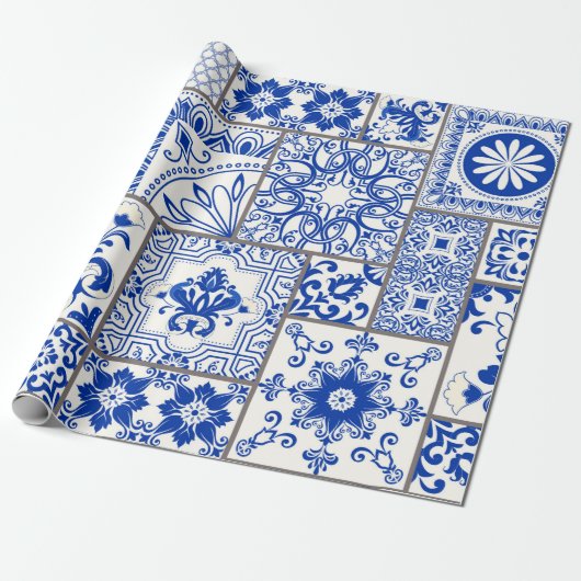 Papier Cadeau Tuile en patchwork sans couture avec motifs victor (Déroulé)