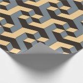 Papier Cadeau tuile géométrique transparente avec cubi rotatif c (Coin)