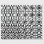 Papier Cadeau Tuile marocaine - blanc avec l'arrière - plan noir (Plat)