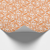 Papier Cadeau Tuile marocaine - orange et blanc de corail (Coin)