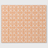 Papier Cadeau Tuile marocaine - orange et blanc de corail (Plat)