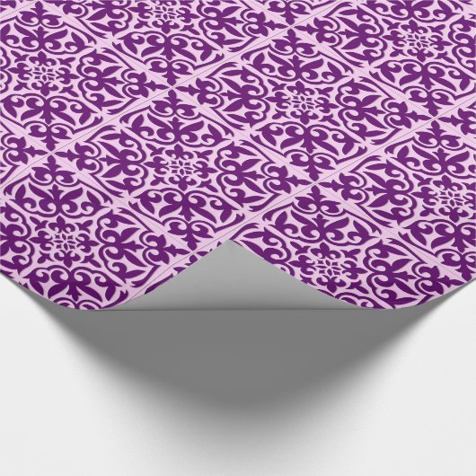 Papier Cadeau Tuile marocaine - pourpre et orchidée (Coin)