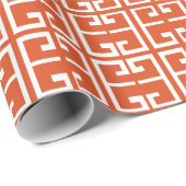Papier Cadeau Tuile orange et blanche (Coin rond)